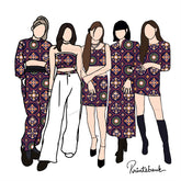 Dark Purple Geometrical Patola Digital Printed Fabric Material